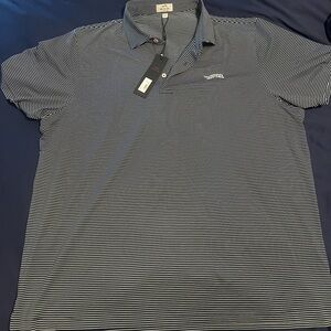 Classic Striped Polo Shirt - Navy and White